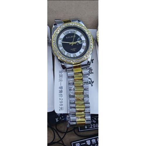 Executive Kalbor Men's Watch with Classic Analogue Time Display, Day-Date Window, and Durable Stainless Steel Back