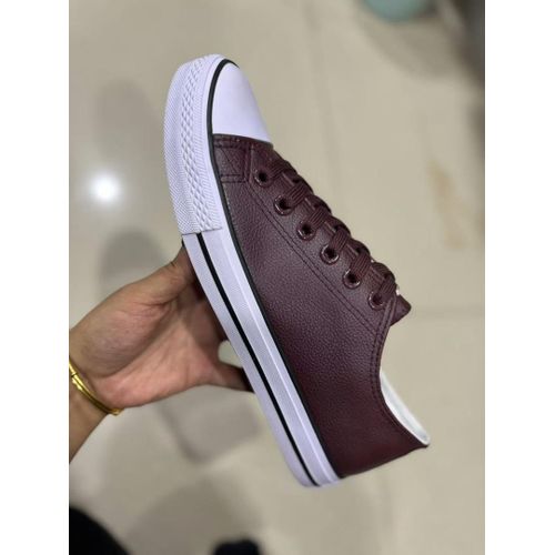 Canvas maroon leather version
