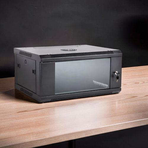 Easily Assembled Pre-Drilled Mounting Holes Secure Server Rack Enclosure 4U Wall Mount Data Cabinet