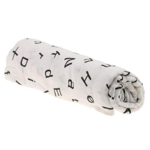 Cotton Lange New born Swaddle Blanket Sleeping bag 110 cm x 110 cm- Letters