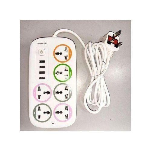 6 Way With 3 USB Ports Multiplug Power Extension Socket Power Cables