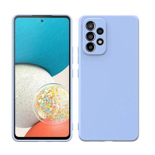 Soft Silicone Back Cover for Samsung Galaxy A53 5G - Light Blue, anti-fingerprint, anti-scratch, durable silicone case