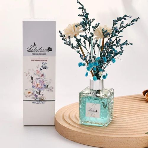 Aromatherapy Reed Diffuser Set 80ML Essential Oil Air Freshener with Natural Dried Flowers and Wood Reeds for Home Office Hotel Bedroom Lounger