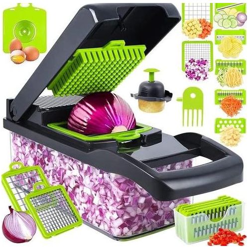 Efficient Vegetable Mandoline Slicer - 14 Piece Food Cutter Set
