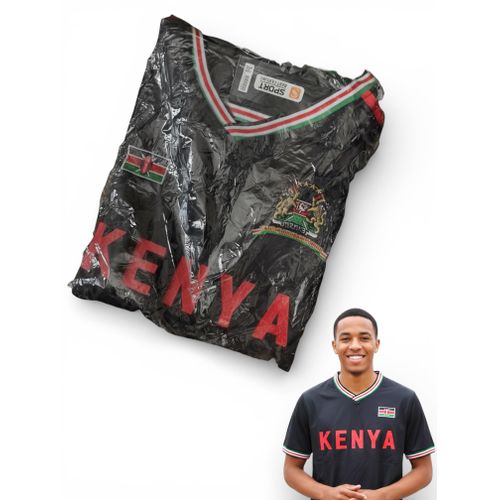 BLACK Kenya Football Tshirt L