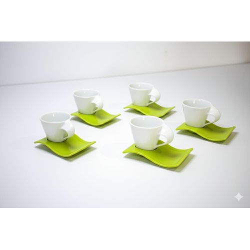 Cup and Saucer Fancy Expresso Coloured .