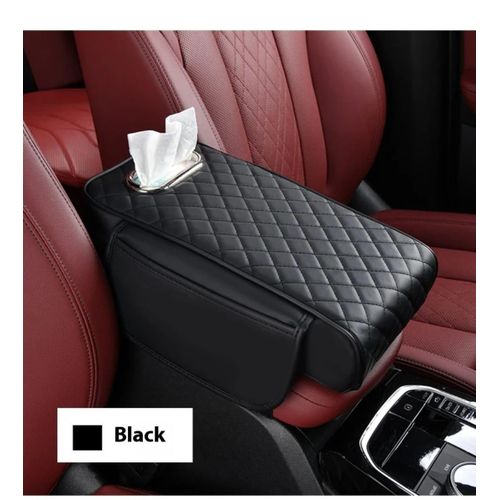 2 in 1 Car Armrest with Tissue Storage Universal Armrest Pad Cushion Support Multifunctional Armrest Box Booster Pad Car Interior Organizer with Big Bundle of Tissue Comfort Center Console Upgrade