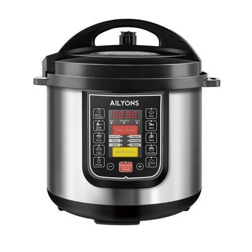 LS-A6-6L Deluxe Pressure Cooker Multi-function Explosive Proof 1000W -Silver 1YR WRTY