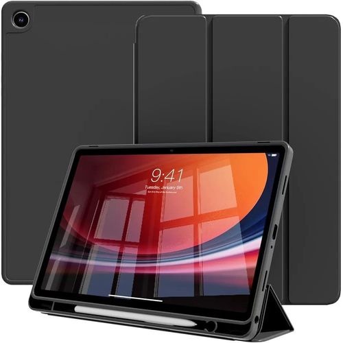 Hybrid Slim Case for Samsung Galaxy Tab A11+ Plus 2025 11 Inch(SM-X230 X235 X236) / A9+ Plus 11'' 2023, Ratesell Shockproof Cover with Back with S Pen Holder Black
