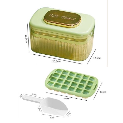 48 Grid Multilayer Ice Cube/Maker Tray/Box With Top Press Cover and Shovel for Drinks/Cocktails/Whisky