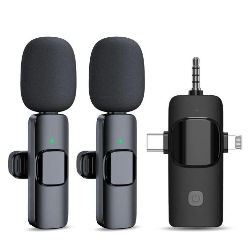 K15 Wireless Mic for Creators – Dual Clip-On Lavalier for All Devices