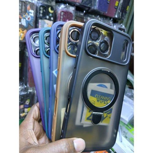 Transparent MagSafe Magnetic Ring Stand Case with 360° Rotatable Ring and Camera Lens Protector for iPhone 12 Pro Max