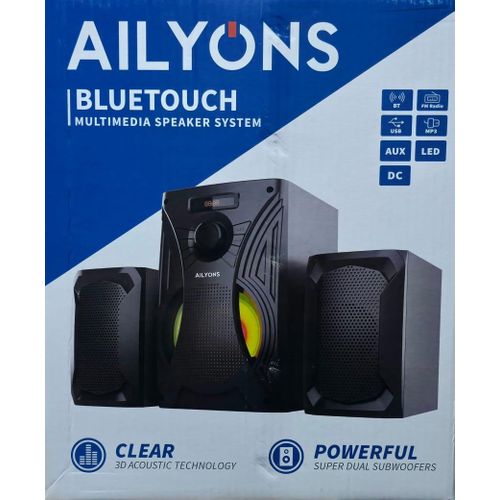 AILYONS 2.1 CH ELP2408K Subwoofer System Bluetoot USB SD Multimedia