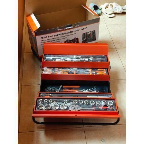 85pcs Hand Mechanic Socket Ratchet Wrench Combination Tool Kits Home Repair Toolbox for Cars Motorcycles and Bicycles