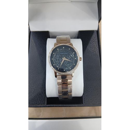 Hannah Martin Ladies Watch with Analogue Display, Metal Strap, Battery Powered, and Water Resistant