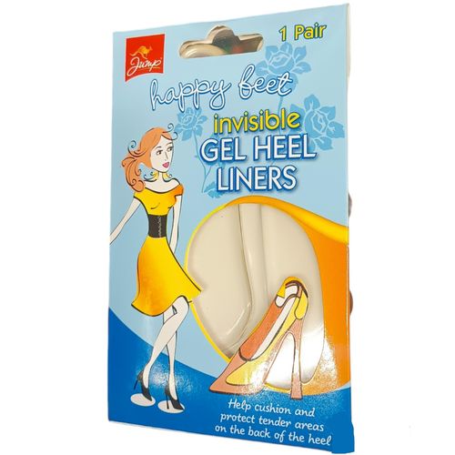 Happy Feel INVISIBLE GEL HEEL LINERS Cushion Protect Tender Areas on Your Feet SUITABLE FOR HIGH-HEELS FLAT SHOES nk