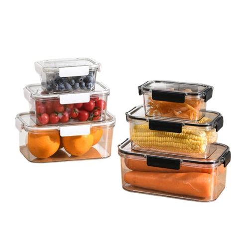 3-Piece Airtight Clear Food Storage Container Set Leak Proof Stackable Bento Lunch Box Kitchen Organizer