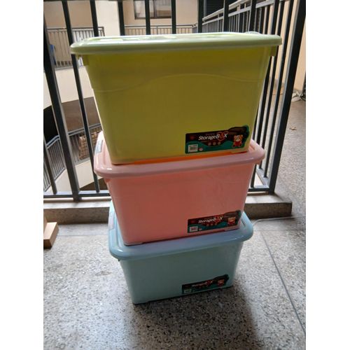 70L Stackable Storage Box With Wheel-blue