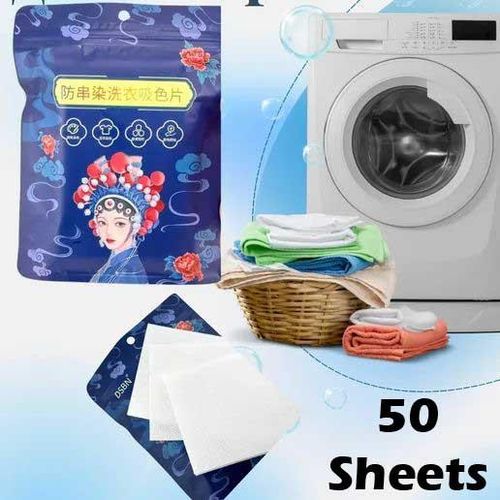 50pcs Anti-Dyeing Fabric Color Absorbing Paper, Cross-Resistant Anti-Staining Sheets Suces Clothing Absorbent Film, Colour & Dirt Catcher Household Washing Machine