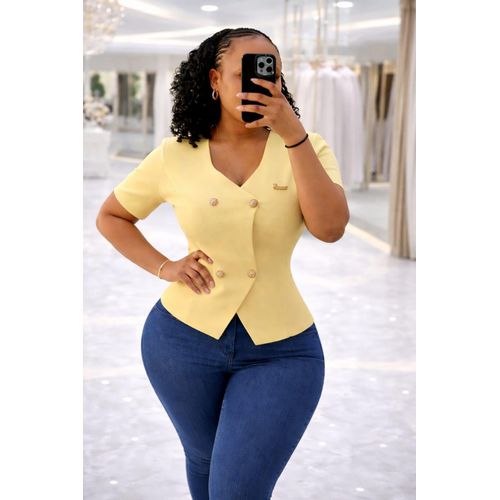 Womens Double-Breasted Sweater Top