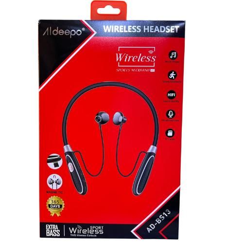 AD-BS13 without rubber tips 80hrs talk time wireless sport neckband with memory card slot now available