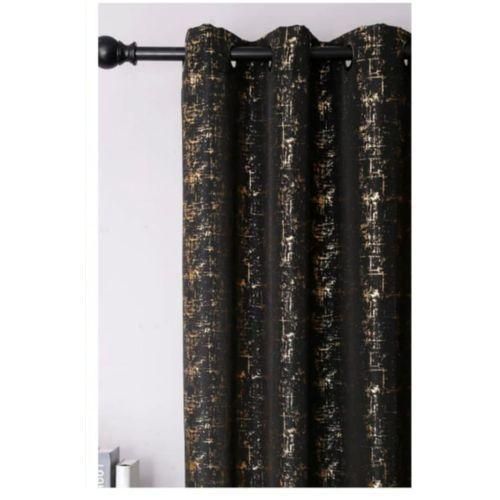 3 Pc Black Marble Curtains comes as 2 curtains 15M each and 1 Sheer 3M Height 25M Window or Door Curtain