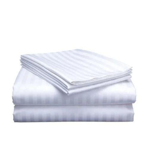 Elegant 6PC Striped White Bed Sheet Set – 100% Cotton, 6x6 Size