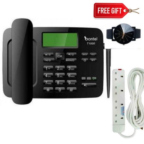 T1000 _ Wireless Desktop Phone _ SMS Feature Black