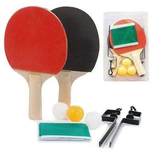 Table Tennis Set Ping Pong Paddle Set 2 TT Racquets + 3 Toy Balls + Adjustable Net Rack Set