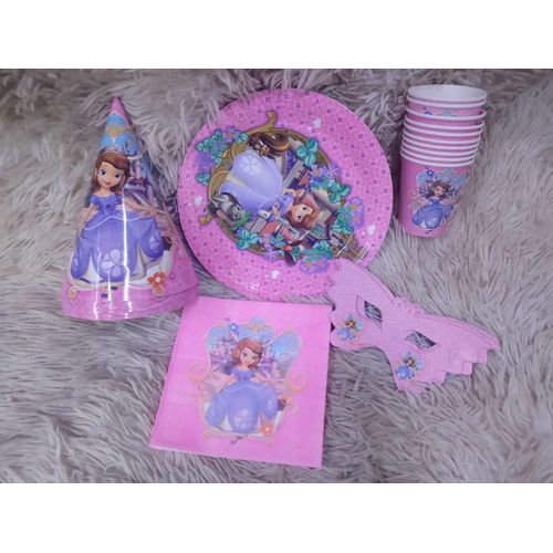 Kids Party Sets, 10 Plates, 10 Hats, 10 Cups, 10 Masks, 20 Pcs Napkins