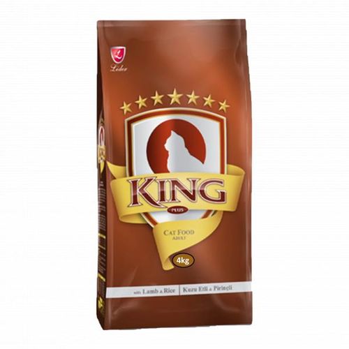 King Plus Adult Cat Food Lamb and Rice 4kg Premium Dry Kibble High-Quality Lamb Protein Easily Digestible Rice Supports Digestion Healthy Skin Shiny Coat