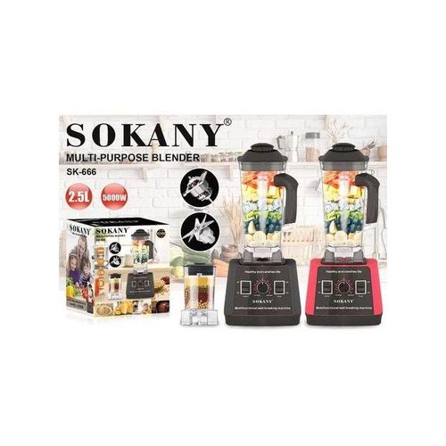 Sokany Heavy Duty Commercial Professional Blender +Grinder Jar- 5000W, 2.5L