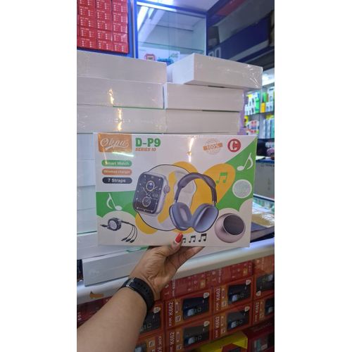 OKPU D-P9 Series 10 Smart Watch with Bluetooth Calling, Fitness Tracking, Wireless Charger, Headphones, Speaker and 7 Straps