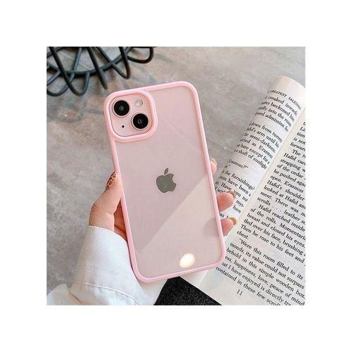 Candy Shockproof Silicone Bumper Phone Case For IPhone 14 11 12 13 Pro Max X XS XR 8 7 Plus SE Transparent Protection Back CoverPink