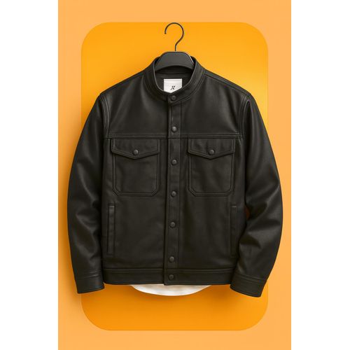 Men’s Black Sweater-Style Button-Up Jacket - Warm, Stylish & Comfortable