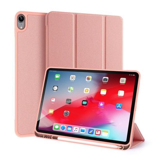 Domo Series Case for Ipad Air 11 (2024/2025) Leather Tri-Fold Flip Cover With Pencil Holder, Stand Function & Full Protection – Pink Peach