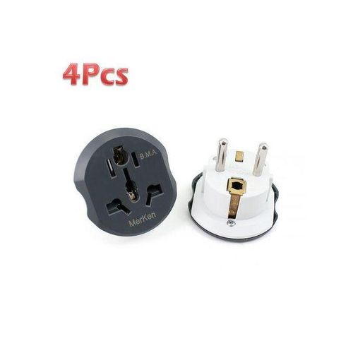 4 Pcs Plug adapter USA US CN to EU Converter 250V 16A travel adapter
