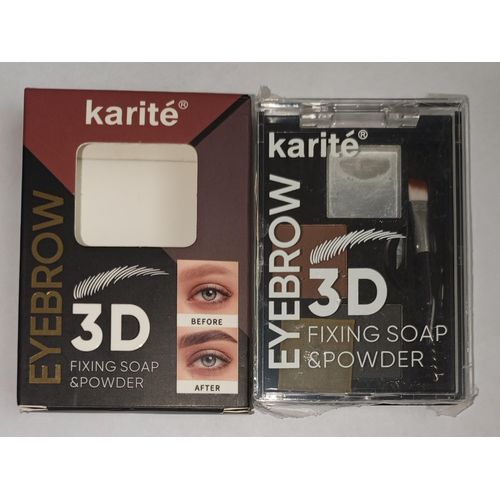 3D Natural Styling Fixing Eyebrow Soap Powder Black Brown with Applicator Brush