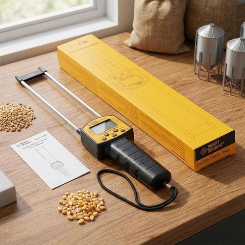 Handheld Moisture Meter LCD Digital Grain Moisture Meter Hygrometer with Measuring Probe for Corn Wheat Rice Bean
