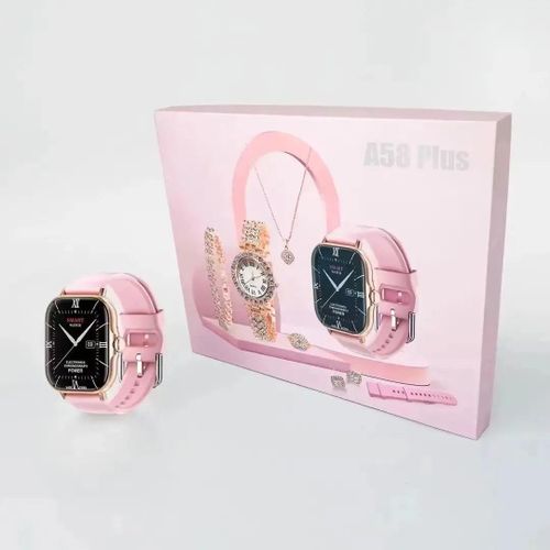 A58 Plus Ladies Smart Watch Gift Set with Jewelry Combo and Fitness Tracking Features
