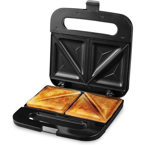 Automatic 2 in 1 Sandwich Maker And Bread Toaster with Non stick Plates 2 Slice for Cooking Breakfast Grilled Cheese Tuna Melts and Snacks black
