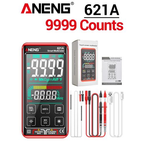 9999 counts Digital Multimeter Tester,Smart Touch TRMS,Auto-Ranging Fast Accurately Measures,Rechargeable anti-burning Ohm With NCV,for Measures DC/AC Current,Voltage,Resistance Diodes,Capacitance