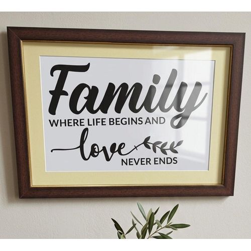 15×20 Inch Imported Wall Frame with Family Quote Print, Glass & Mount. Ready to Hang