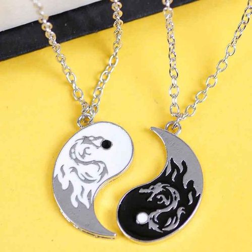 2pcs Matching Yin & Yang Dragon Necklaces Jewelry Gifts Chains
