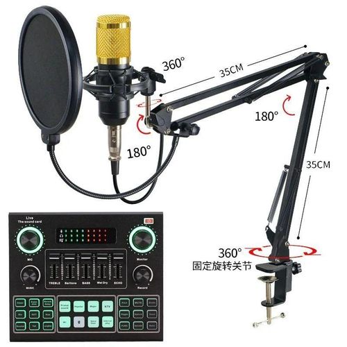 BM800 Condenser Mic Bundle with V9 Sound Card – Home Studio Music Recording & Broadcasting Equipment