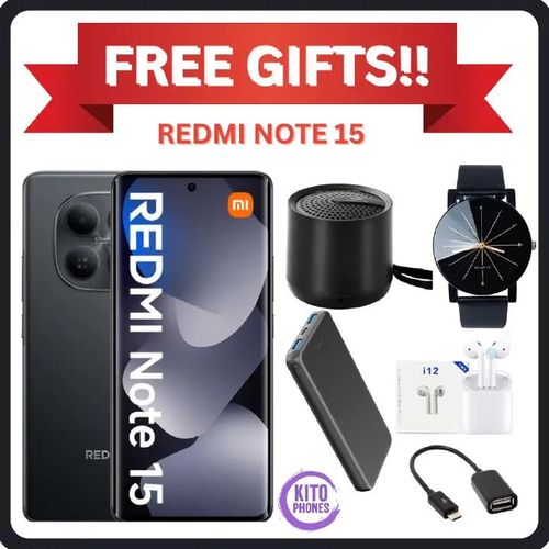 Redmi Note 15, 6.77", 6GB RAM + 128GB, 6000mAh,(12 Months Warranty) + FREE GIFTS(SPEAKER+OTG CABLE+WATCH +POWERBANK+ EARPODS)