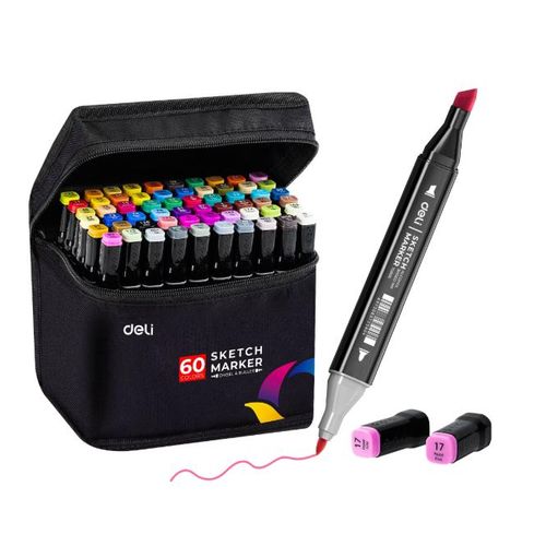 Sketch Marker Dual Tip Colours With Carry Bag Water Based Art Markers Set, 30/40/80 Colors Dual Tips Coloring Marker Pens Highlighters