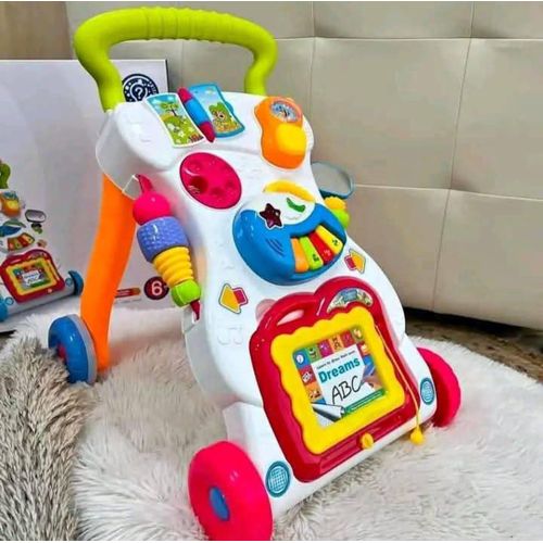 Sit to Stand Baby Walker, Activity Center with Music and Light, Activity Table for Toddlers, Push Toys for Babies Learning to Walk, Early Education Toys