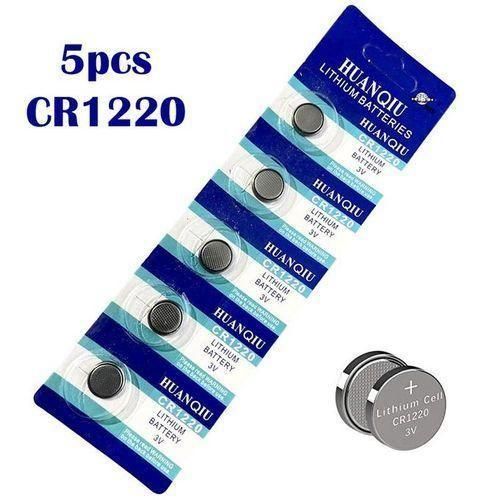 5-Pack CR1220 3V Lithium Coin Battery - Silver Button Cell for Watches & Electronics