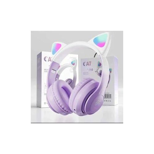 STN-28 Pro Wireless Stereo Bluetooth Headphones HD RGB Led CatEar Bass Stereo Headset 3.5mm connector/Mic..